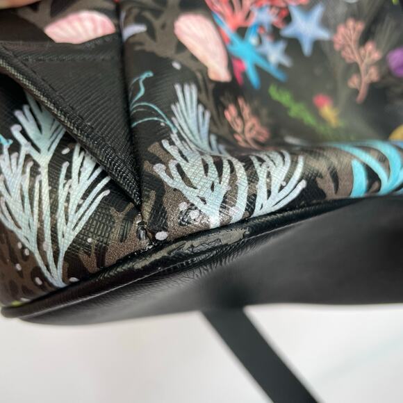 Disney Loungefly The Little Mermaid Flounder Sebastian Small back bag black - Picture 13 of 16